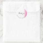 Sticker Rond Maquillage et coiffure rose blanc dégradé moderne  (Sac)