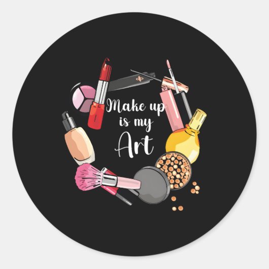 Sticker Rond Maquillage maquillage maquillage beauté (Devant)