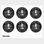 Sticker Rond Maquilleuse Coiffeuse Noir Blanc Merci (Feuille)