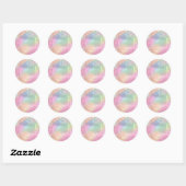 Sticker Rond Maquilleuse  Drips Rose Pailleté 16 ans doux (Feuille)