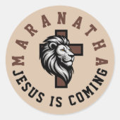 Sticker Rond Maranatha Jésus arrive (Devant)