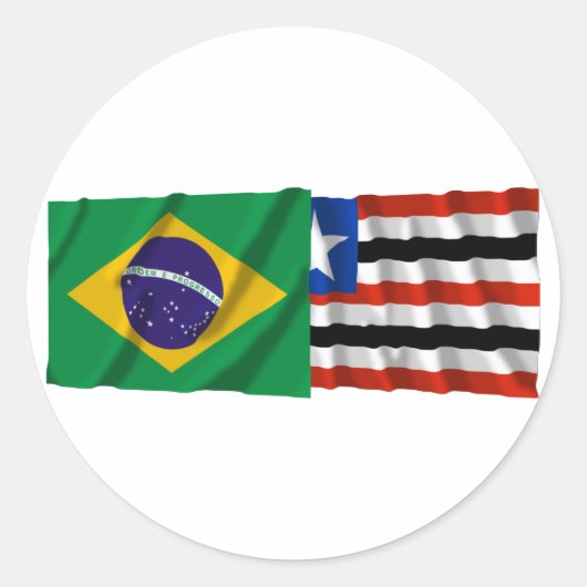 Sticker Rond Maranhão & Brésil avec drapeaux (Devant)
