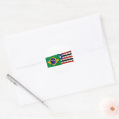 Sticker Rond Maranhão & Brésil avec drapeaux (Enveloppe)