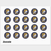 Sticker Rond Marathon amusant à l'exercice de Jogging (Feuille)