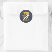 Sticker Rond Marathon amusant à l'exercice de Jogging (Sac)