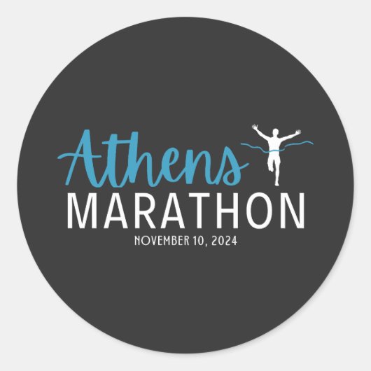 Sticker Rond Marathon d'Athènes 2024 (Devant)