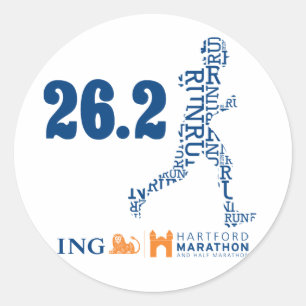 Sticker Rond Marathon de Hartford : 26,2
