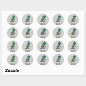 Sticker Rond Marathon Turtle Runner en bleu (Feuille)