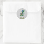 Sticker Rond Marathon Turtle Runner en bleu (Sac)