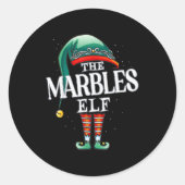 Sticker Rond Marbles Elf Christmas Group Xmas Pajama Party (Devant)