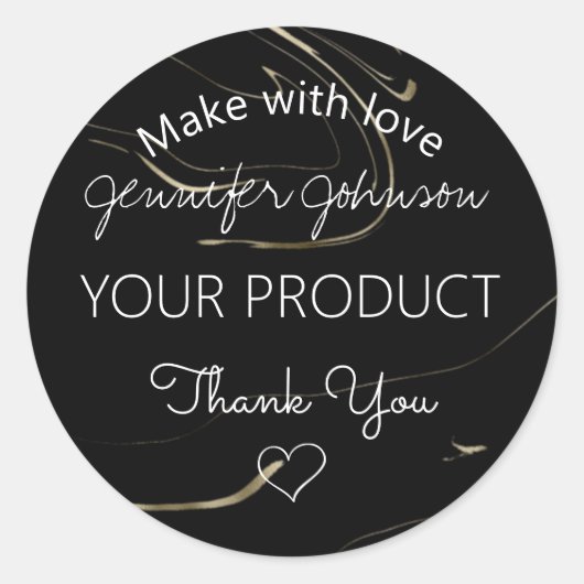 Sticker Rond Marbrage foncé (Devant)