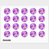 Sticker Rond Marbre Abstrait à Motif Or Pourpre (Feuille)