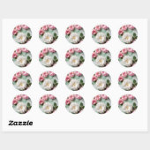 Sticker Rond Marbre Abstrait avec botanique (Feuille)