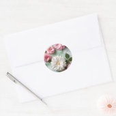 Sticker Rond Marbre Abstrait avec botanique (Enveloppe)