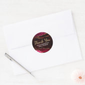 Sticker Rond Marbre Agate Pailleté Rouge Foncé & Or (Enveloppe)
