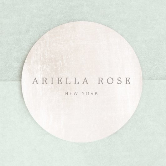 Sticker Rond Marbre blanc brossé simple et élégant professionne
