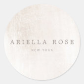 Sticker Rond Marbre blanc brossé simple et élégant professionne (Devant)