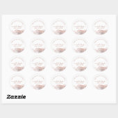 Sticker Rond Marbre blanc Chic Agate Rose Gold Parties scintill (Feuille)