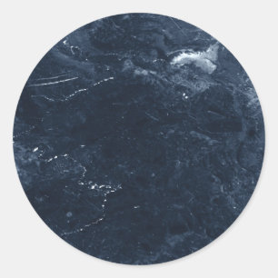 Sticker Rond Marbre bleu marine