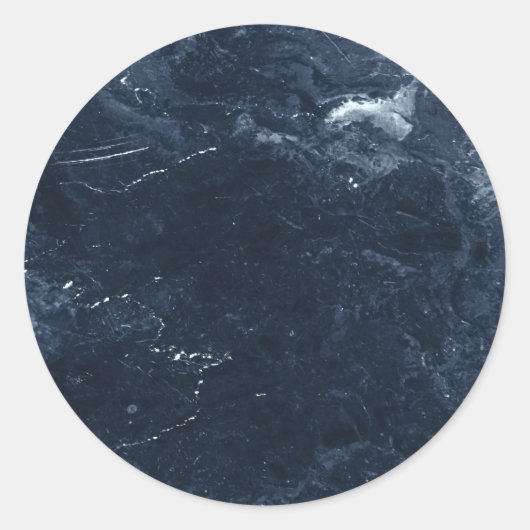 Sticker Rond Marbre bleu marine (Devant)