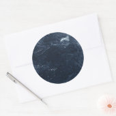 Sticker Rond Marbre bleu marine (Enveloppe)