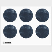 Sticker Rond Marbre bleu marine (Feuille)