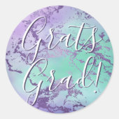 Sticker Rond Marbre chic | Dégradé lavande violet et menthe pou (Devant)