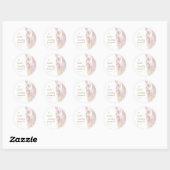 Sticker Rond marbre de fluide rose Première Communion (Feuille)