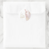 Sticker Rond marbre de fluide rose Première Communion (Sac)