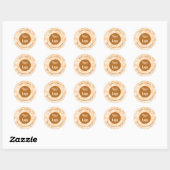 Sticker Rond Marbre des Faux Orange (Feuille)
