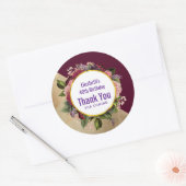 Sticker Rond Marbre d'or et fleurs de Bourgogne (Enveloppe)