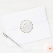 Sticker Rond Marbre d'or Faux mariage moderne amour monogramme (Enveloppe)