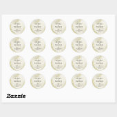 Sticker Rond Marbre d'or Mariage Texture Merci Favor (Feuille)