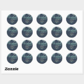 Sticker Rond Marbre Dusty Bleu Walima Mariage islamique (Feuille)