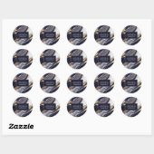 Sticker Rond Marbre et huile d'or (Feuille)