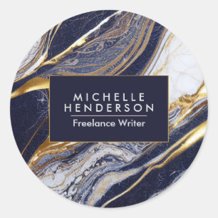 Sticker Rond Marbre et huile d'or