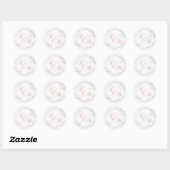 Sticker Rond Marbre Faux Rose or Calligraphie Ampersand (Feuille)