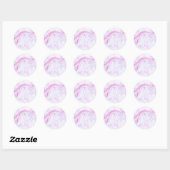 Sticker Rond marbre fraise personnaliser moi design (Feuille)
