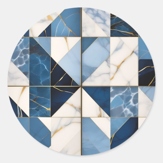 Sticker Rond Marbre géométrique moderne (Devant)