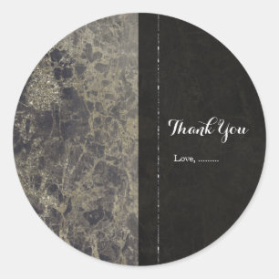 Sticker Rond Marbre Granite Glam Shimmer Élégant Cadeau de Fête