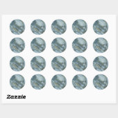 Sticker Rond Marbre gris bleu avec Veine or (Feuille)