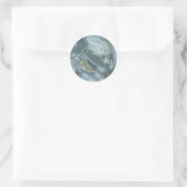 Sticker Rond Marbre gris bleu avec Veine or (Sac)