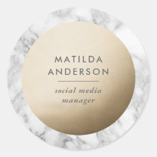 Sticker Rond Marbre minimal moderne et géométrique or