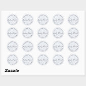 Sticker Rond Marbre moderne Couple Names Mariage Adresse (Feuille)