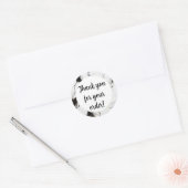 Sticker Rond Marbre noir et blanc Merci (Enveloppe)