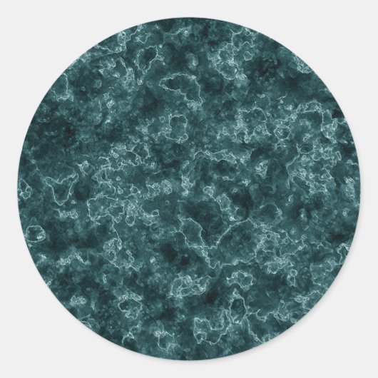 Sticker Rond Marbre noir turquoise (Devant)