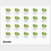 STICKER ROND MARBRE PIERRE VERT MONSTERA FEUILLE PRIX FOLIAGE (Feuille)