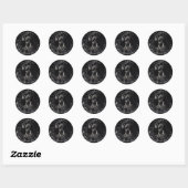 Sticker Rond Marbre PixDezine Enregistrer la date/Faux Argent (Feuille)
