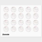 Sticker Rond Marbre PixDezine/Rose  or Confetti Merci (Feuille)