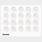 Sticker Rond Marbre PixDezine/Rose or Confetti Merci (Feuille)